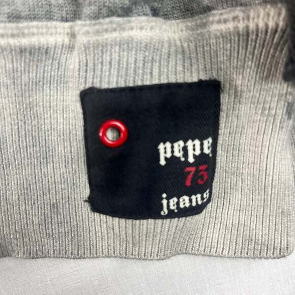 Pepe Jeans Mens 3XL Logo Long Sleeve T-Shirt Grey Y2K Rock - Picture 3 of 11